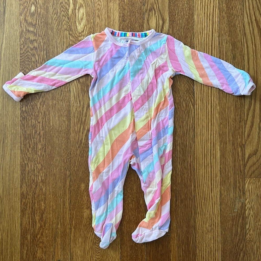 Magnetic Me modal striped onesie, 0-3 months